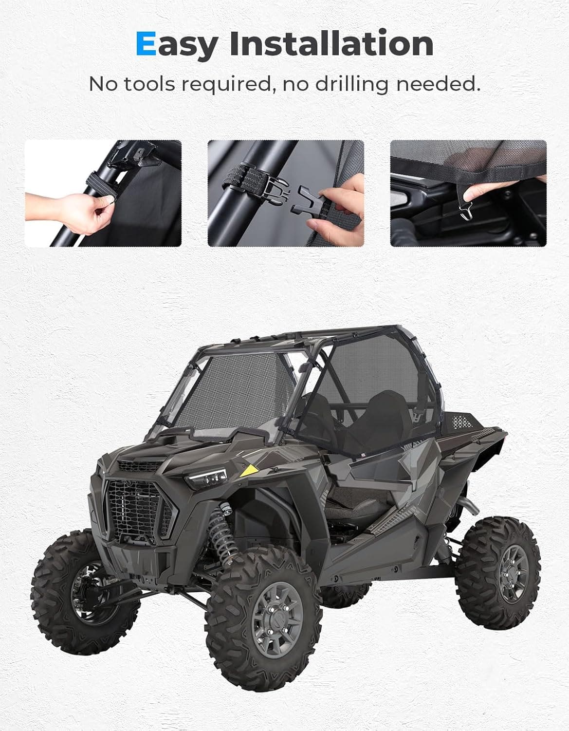 Mesh Shield Protective Door Net for 2014-2023 Polaris RZR XP 1000 – fits Polaris RZR XP Turbo