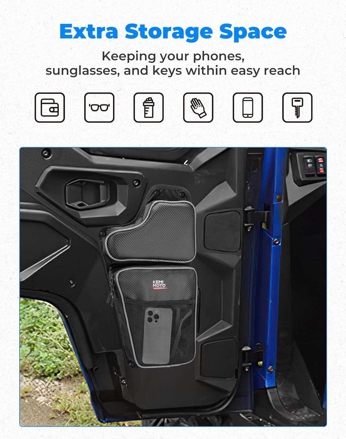 Front Lower Door Bags with Knee for Polaris General 1000/4 2016-2024, 2PCS – fits Polaris General 4 1000