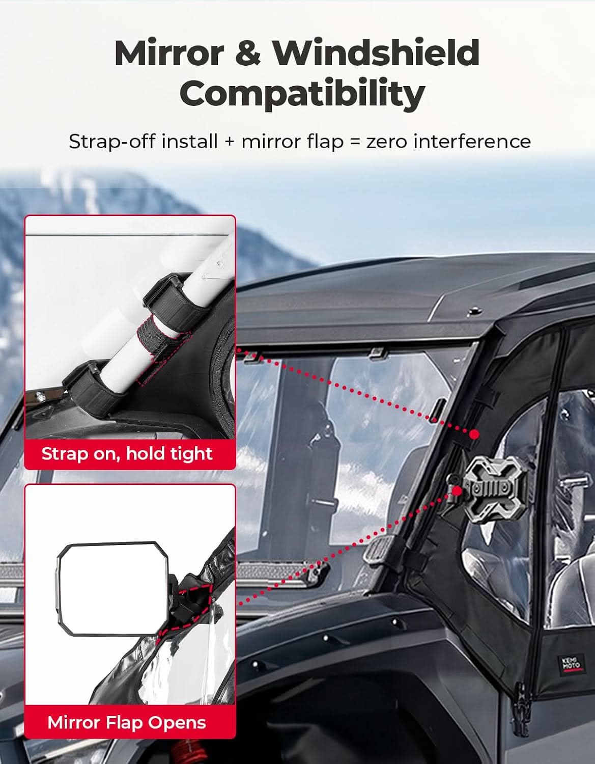 Upgraded Soft Upper Doors For Kawasaki Teryx KRX 4 1000 – fits Kawasaki Teryx KRX4 1000 (view 5)