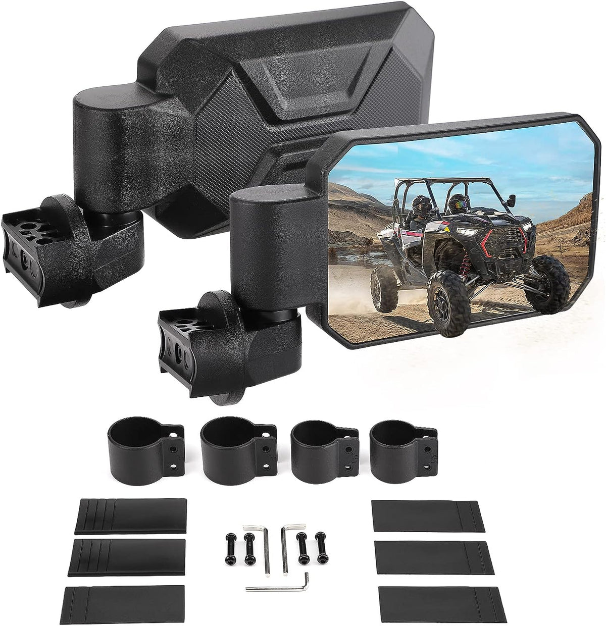 UTV Rear View Side Mirrors for 1.6" -2" POLARIS RZR XP 4 1000 (1 pair) – fits Polaris RZR XP 4 1000 (2014-2023)