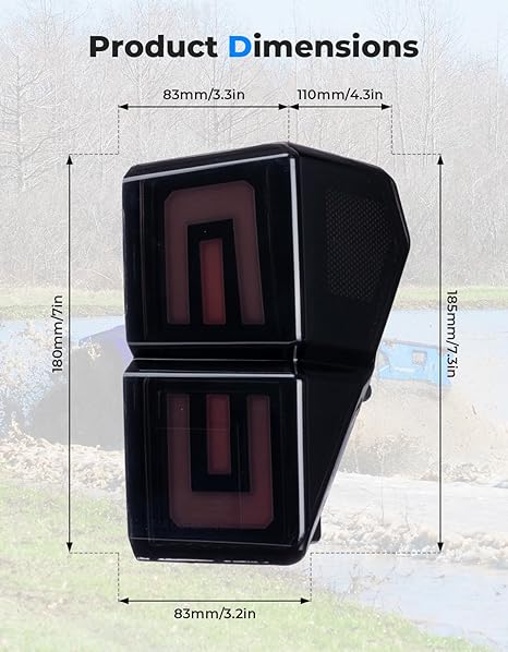 Upgraded Tail Lights for Polaris Ranger 1000 XP/Crew 2018-2024 – fits Polaris Ranger Crew XP 1000 (view 6)