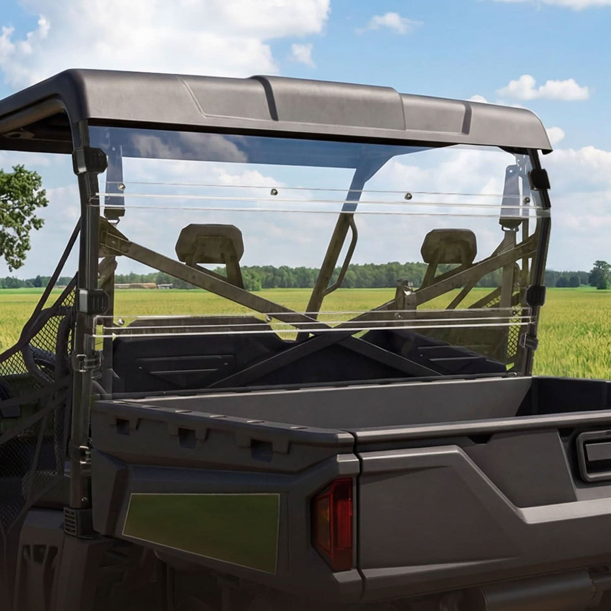 Rear Windshield, Hard-Coated Scratch-Resistant for Polaris Ranger 570 Full Size / 800 / 800 XP / Crew 2012-2025 – fits...