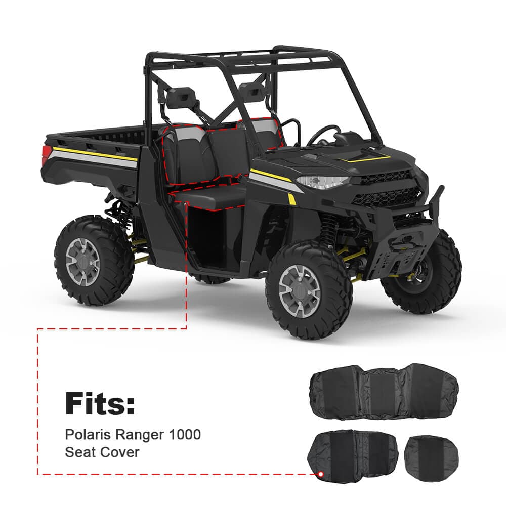UTV Waterproof Seat Cover & 2" Tie Down Anchors for Polaris Ranger