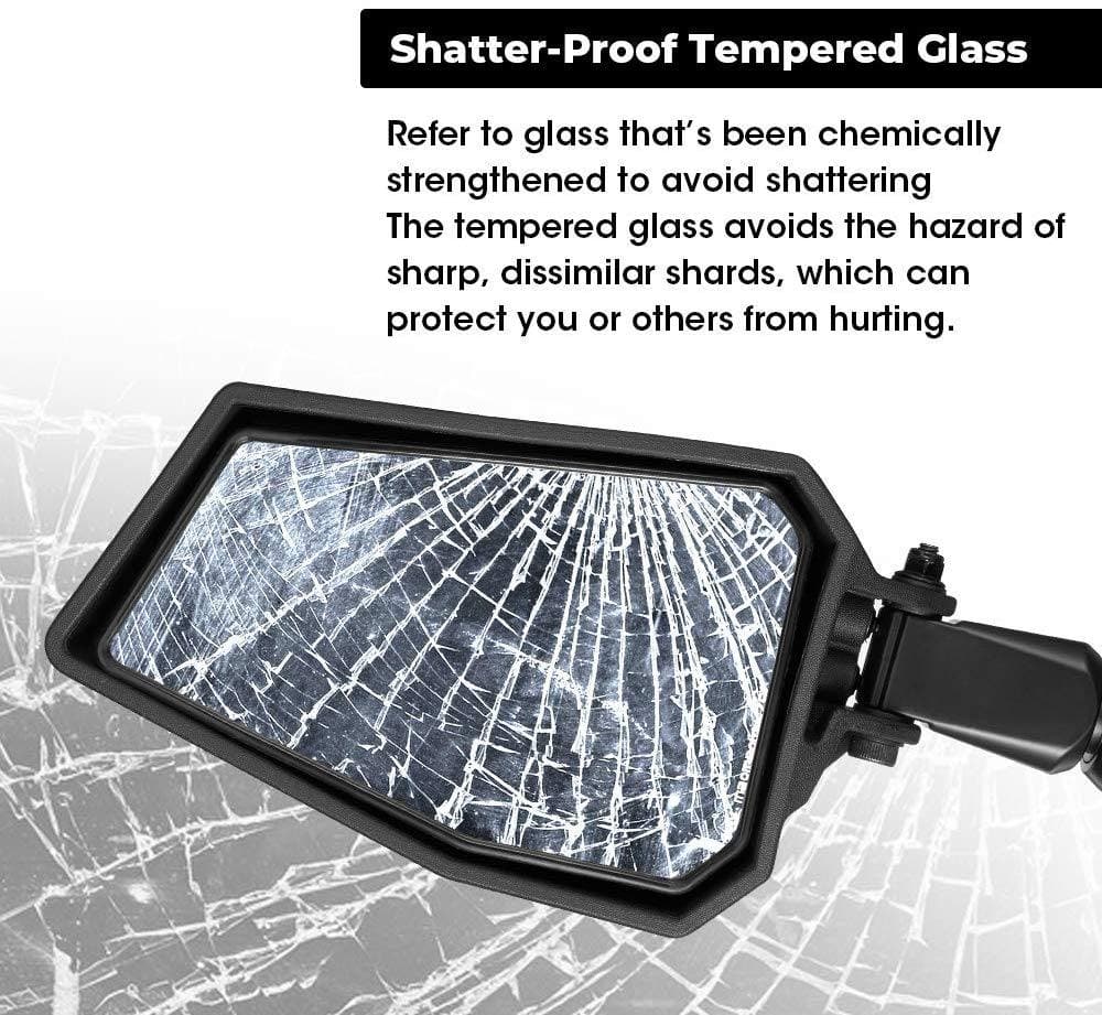 Color Side Rear View Mirror For 1.75" UTV Roll Bar – fits Polaris Ranger XP 1000 (view 6)