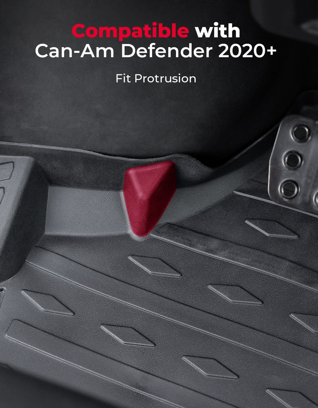 4PCS Floor Mats for Can-Am Defender MAX 2020–2025 All-Weather Rubber – fits Can-Am Defender MAX HD10 (view 7)