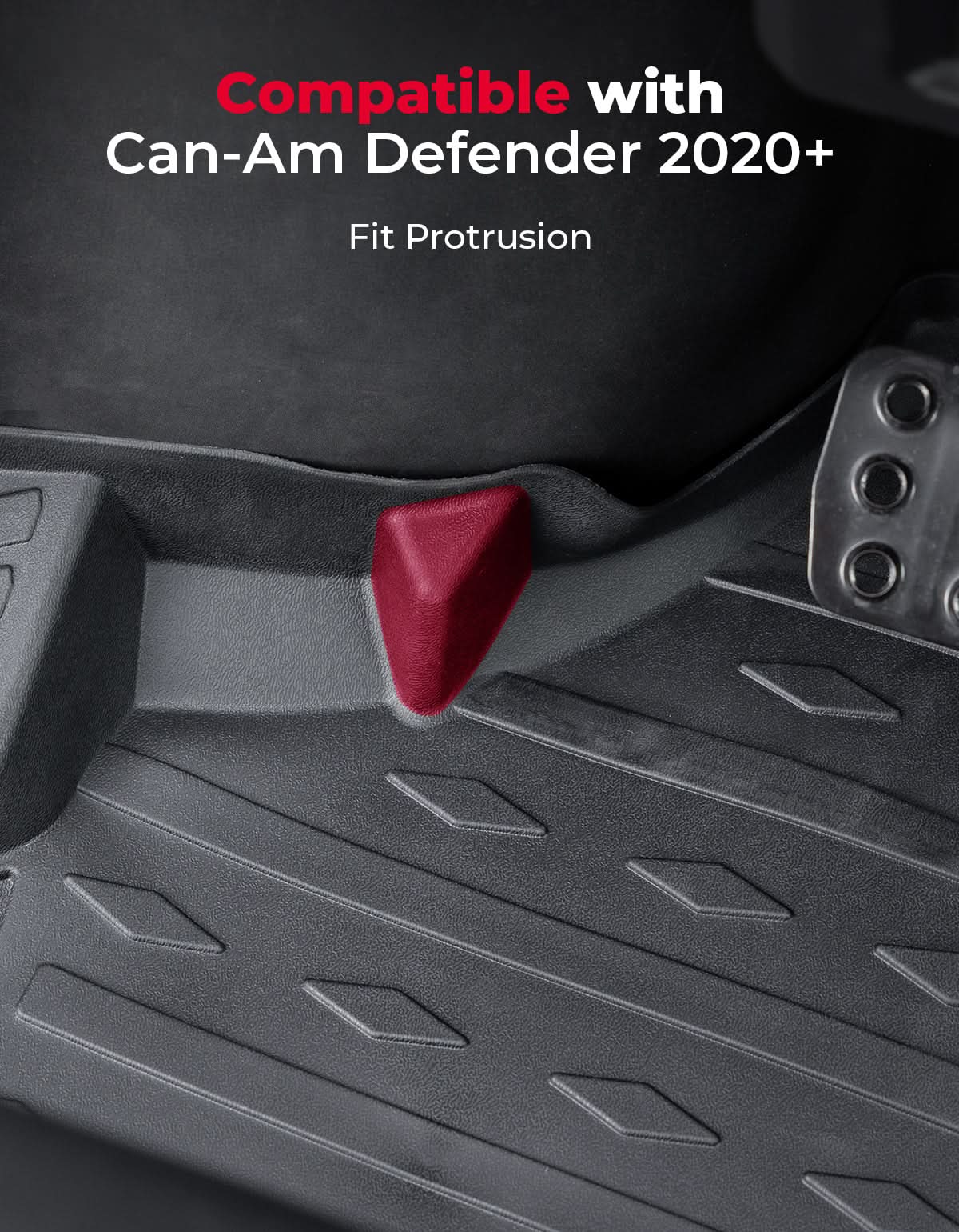 4PCS Floor Mats for Can-Am Defender MAX 2020–2025 All-Weather Rubber – fits Can-Am Defender MAX HD10 (view 7)
