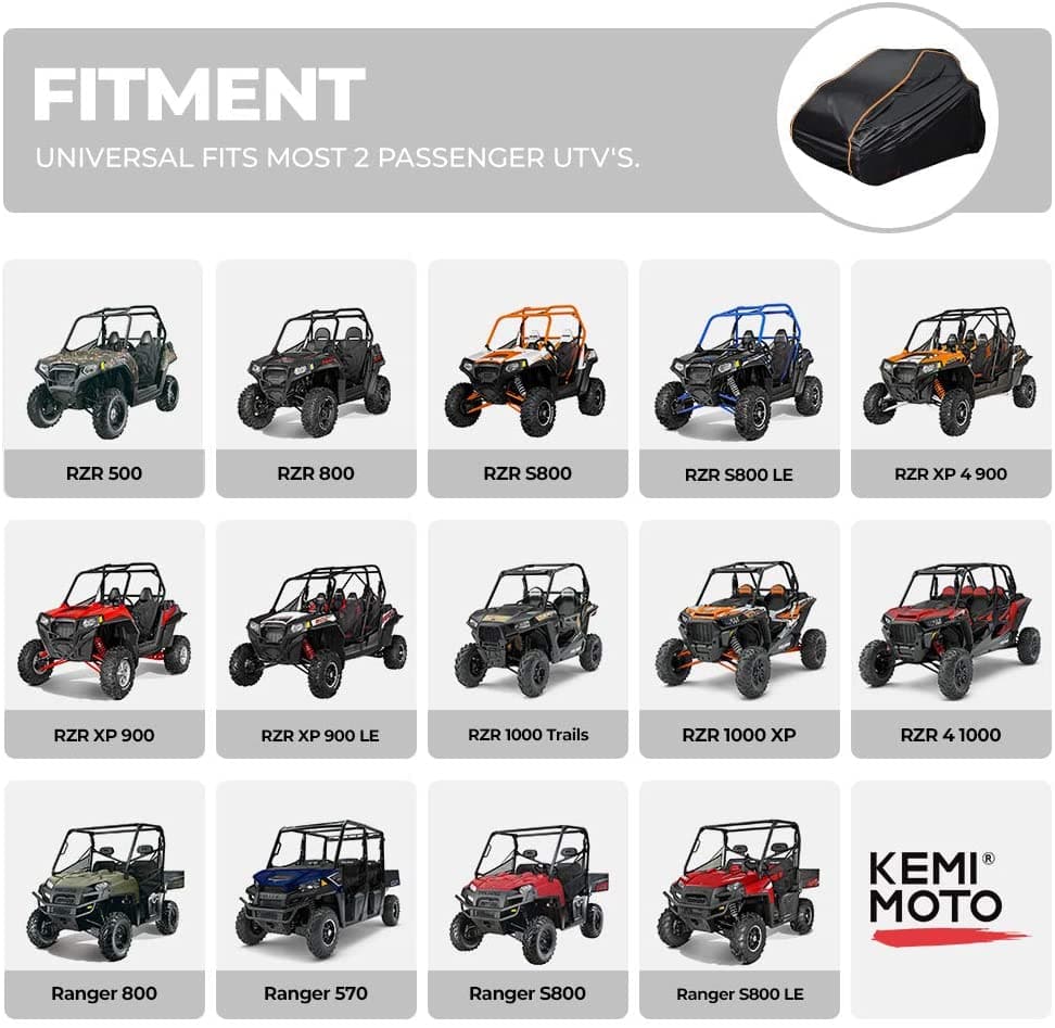 UTV Cover with Rlective Strip Fit Polaris RZR