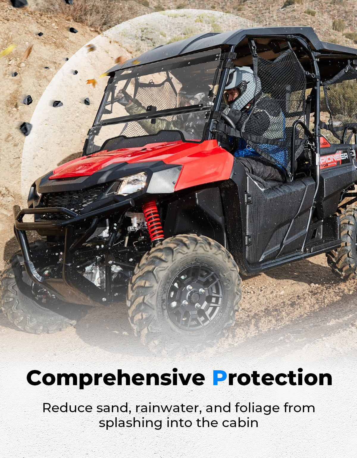 UTV Flip Up Windshield for Pioneer 700/700-4 2014-2026 – fits Honda Pioneer (view 6)