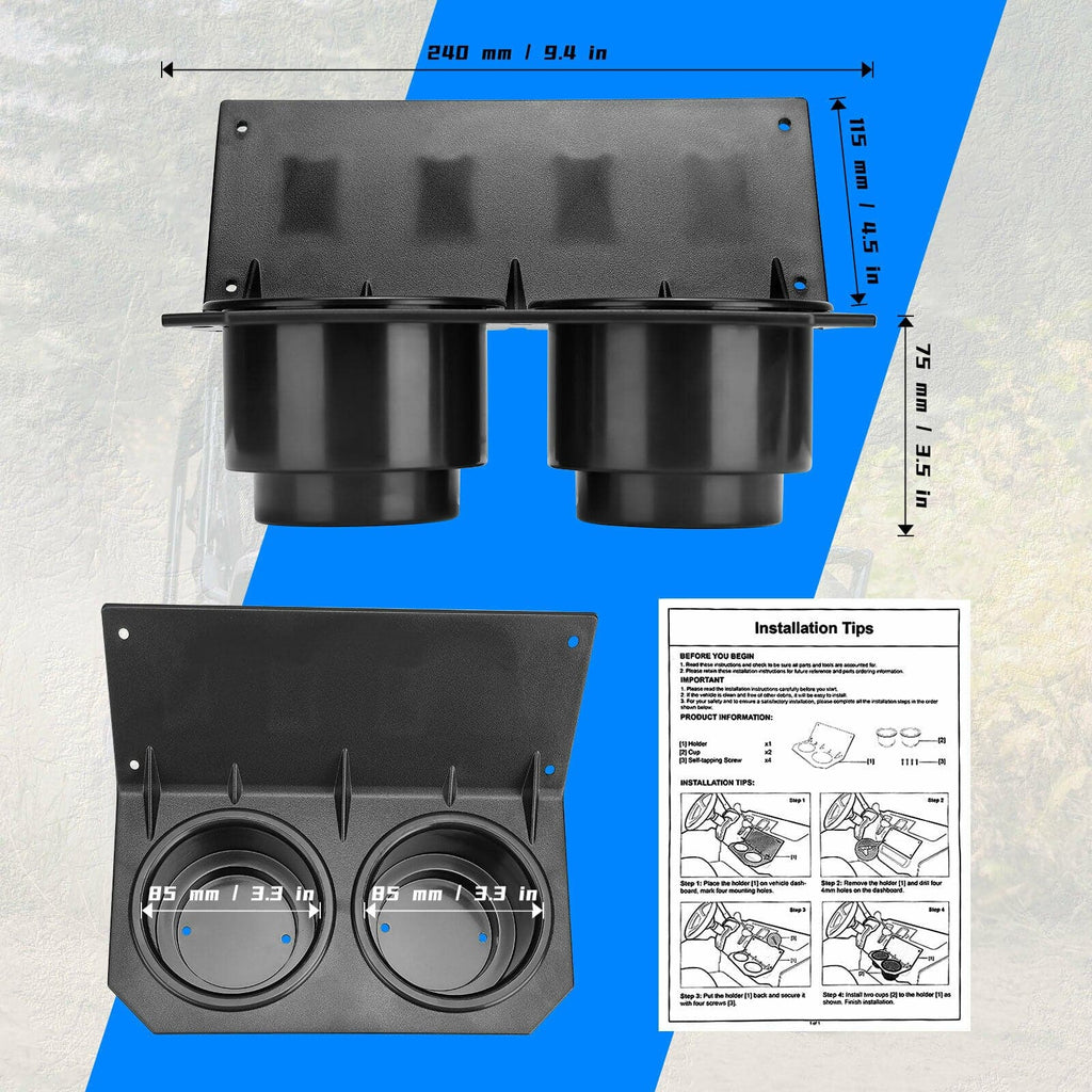 UTV Cup Holder with Switch Panel for Pioneer 1000/1000-5 – fits Honda Pioneer 1000-5 (2016-2025) (view 6)