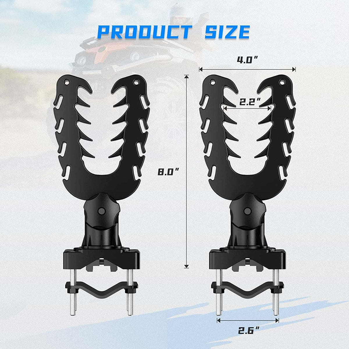 ATV Gun Holder Bow Rack Grips with Rubber Straps for Hunting