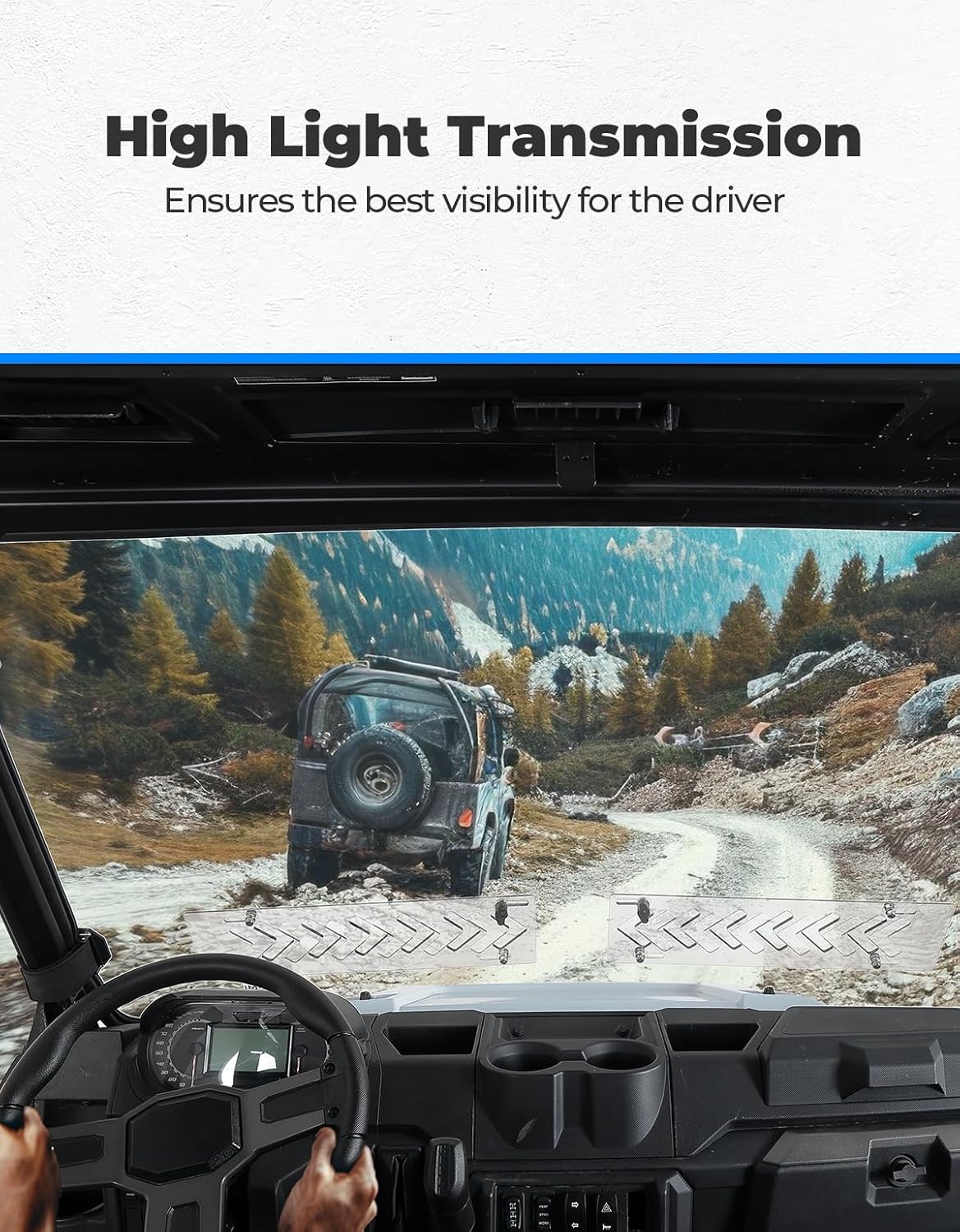 2-IN-1 Vented Windshield for Polaris Ranger XP 900/XP 1000/Crew 2014-2026