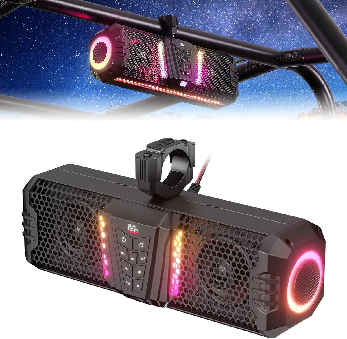 KEMIMOTO Midnight Gen1.5 Metal Sound Bar for Polaris RZR/570/800/900/XP/1000/Pro – fits Polaris RZR (view 9)