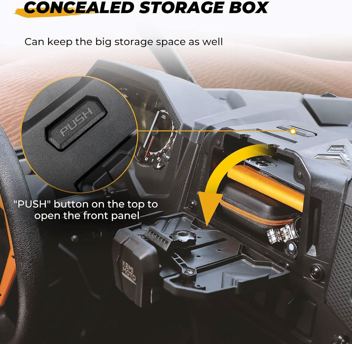 Electric Device GPS Mount Storage Box for 2019-2023 Polaris RZR XP 1000 XP Turbo – fits Polaris RZR XP 4 Turbo