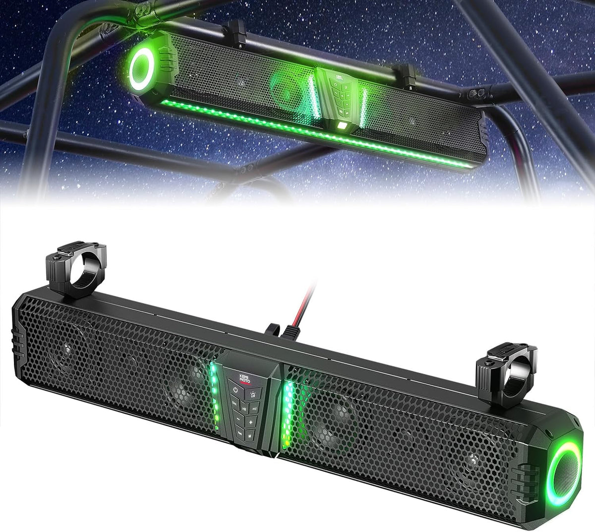 KEMIMOTO Midnight Gen1.5 Metal Sound Bar for Polaris RZR/570/800/900/XP/1000/Pro – fits Polaris RZR (view 8)
