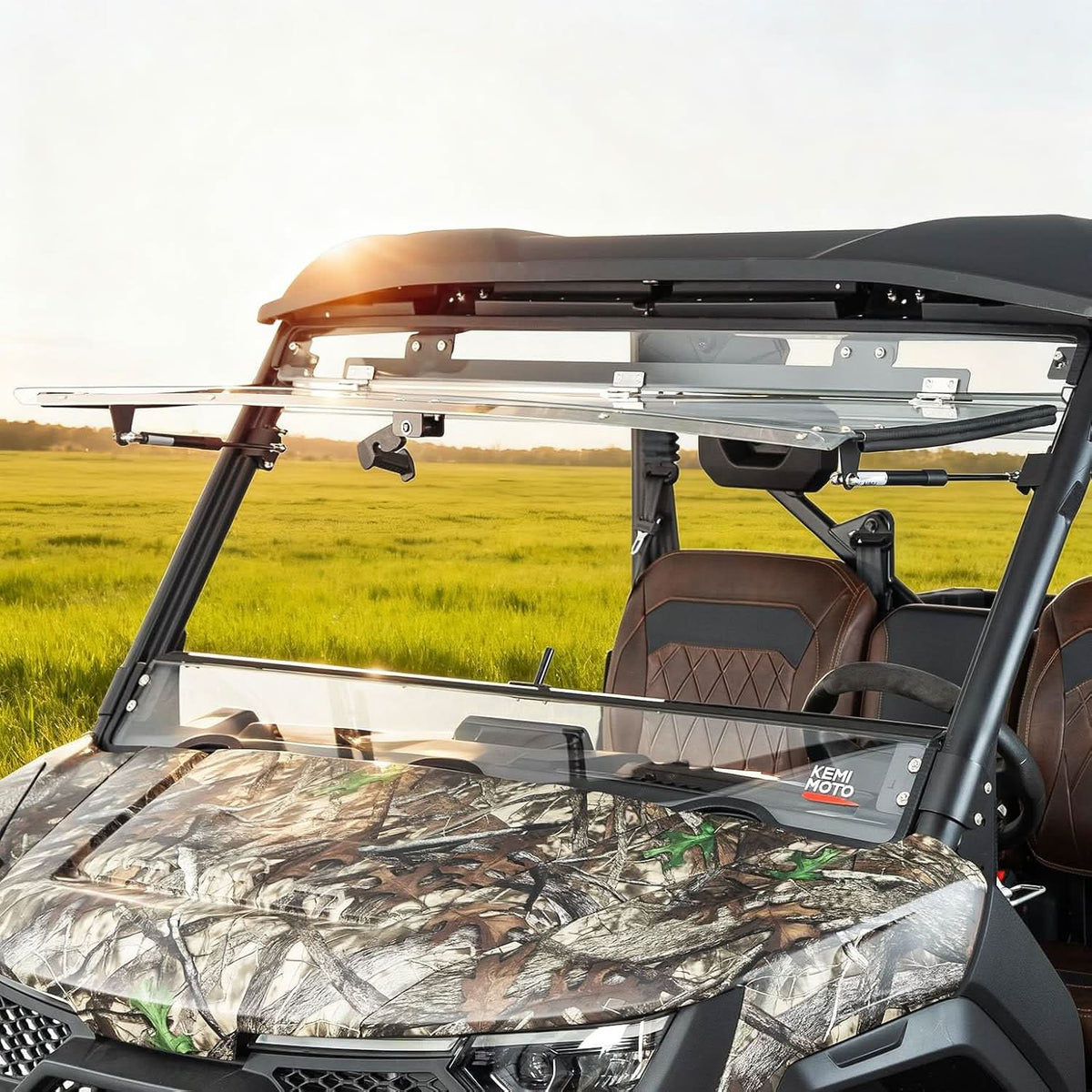 3-IN-1 Flip Windshield For CFMOTO UFORCE U10（ Not Fit Grab Handle）