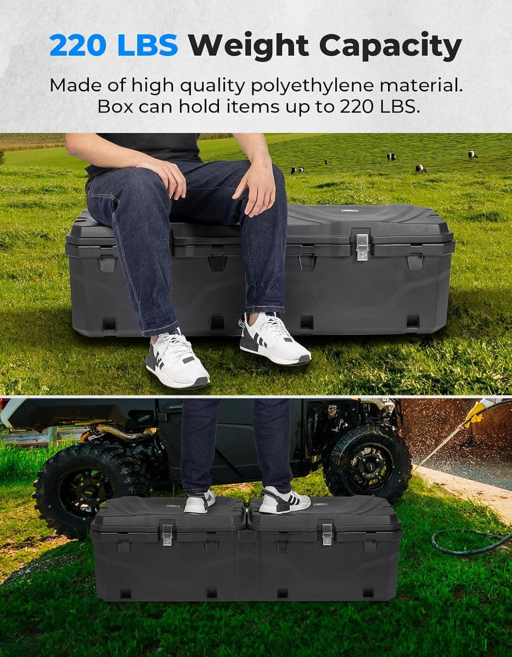 UTV Bed Box 29GAL for Polaris Ranger 1000 / XP 1000 / CREW 2018-2024 – fits Polaris Ranger Crew XP 1000 (view 7)