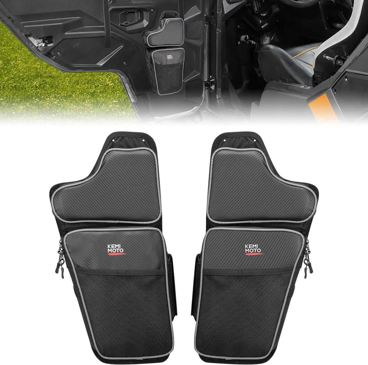 Front Lower Door Bags with Knee for Polaris General 1000/4 2016-2024, 2PCS – fits Polaris General 1000
