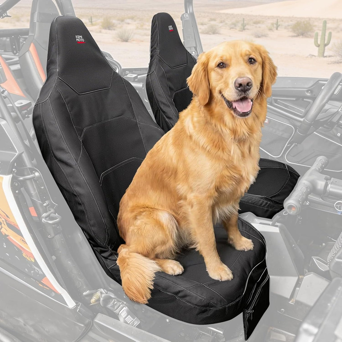 Seat Covers with Pocket for Polaris RZR XP 1000/XP 4 1000 (2024+), 1680D Oxford Fabric, 2 Pack