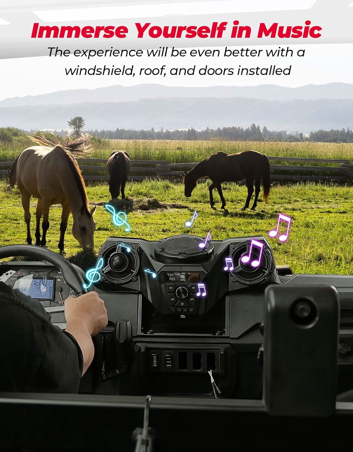 3-Speaker UTV Audio Kit with 5.25" Woofer for Ranger 1000/1000 XP /1000 XP Crew 2018-2026