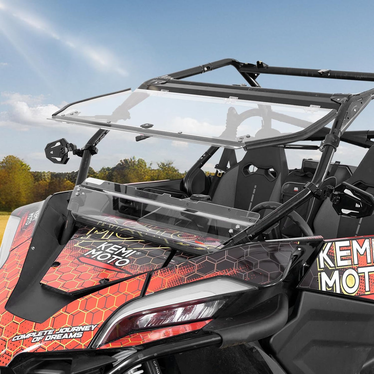 Folding 2-in-1 Flip Windshield for CFMOTO ZForce 950