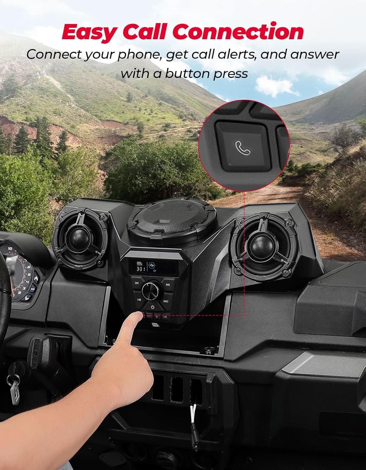 3-Speaker UTV Audio Kit with 5.25" Woofer for Ranger 1000/1000 XP /1000 XP Crew 2018-2026