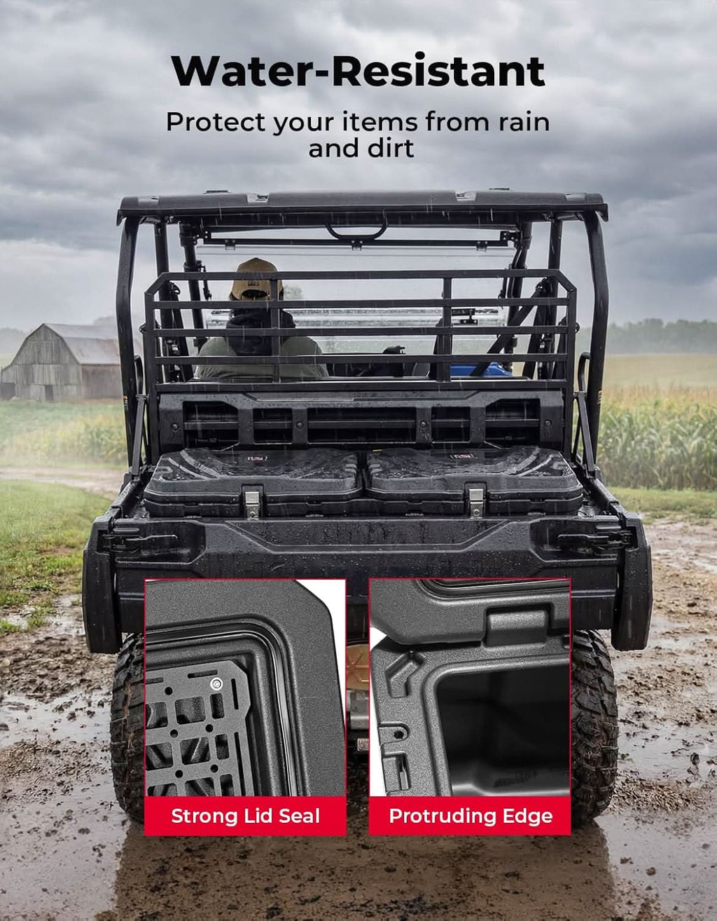 UTV Bed Storage Box 110L For Kawasaki Mule Pro – fits Kawasaki Mule 4000 / 4010 (view 5)