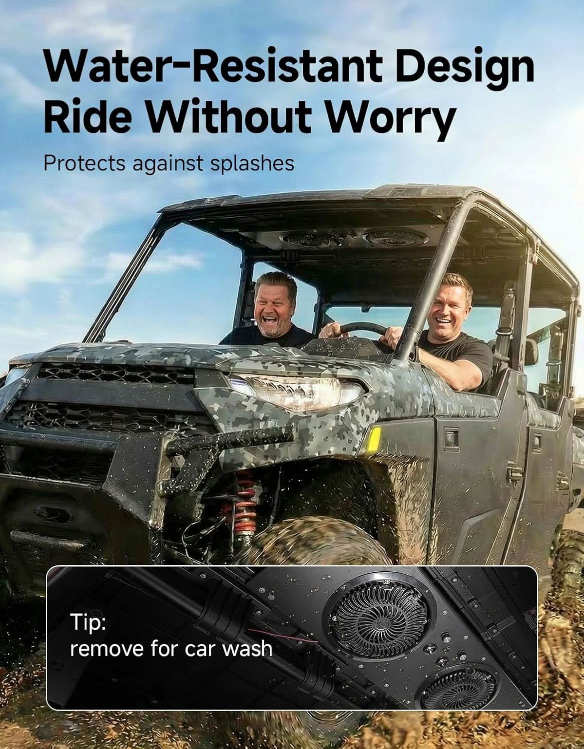 UTV Roof Fan with lights for Polaris Defender UForce 57-41 Inch Roof Width (New) – fits Polaris RZR (view 5)