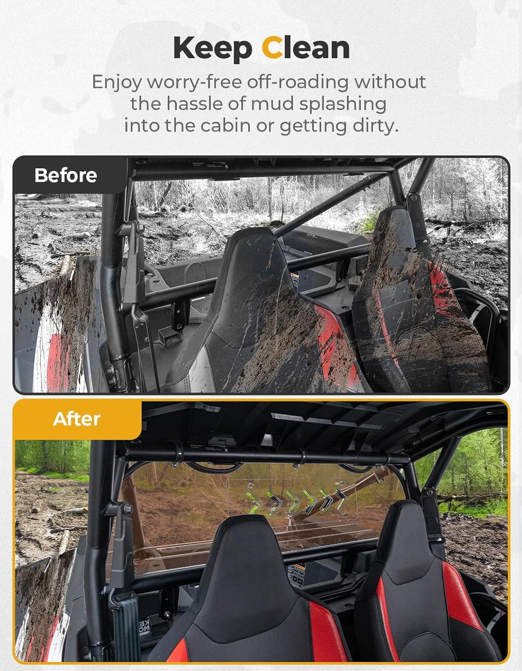 Tinted Rear Windshield for Polaris RZR XP 1000 2024-2025 – fits Polaris RZR XP 4 1000 (2024+) (view 4)
