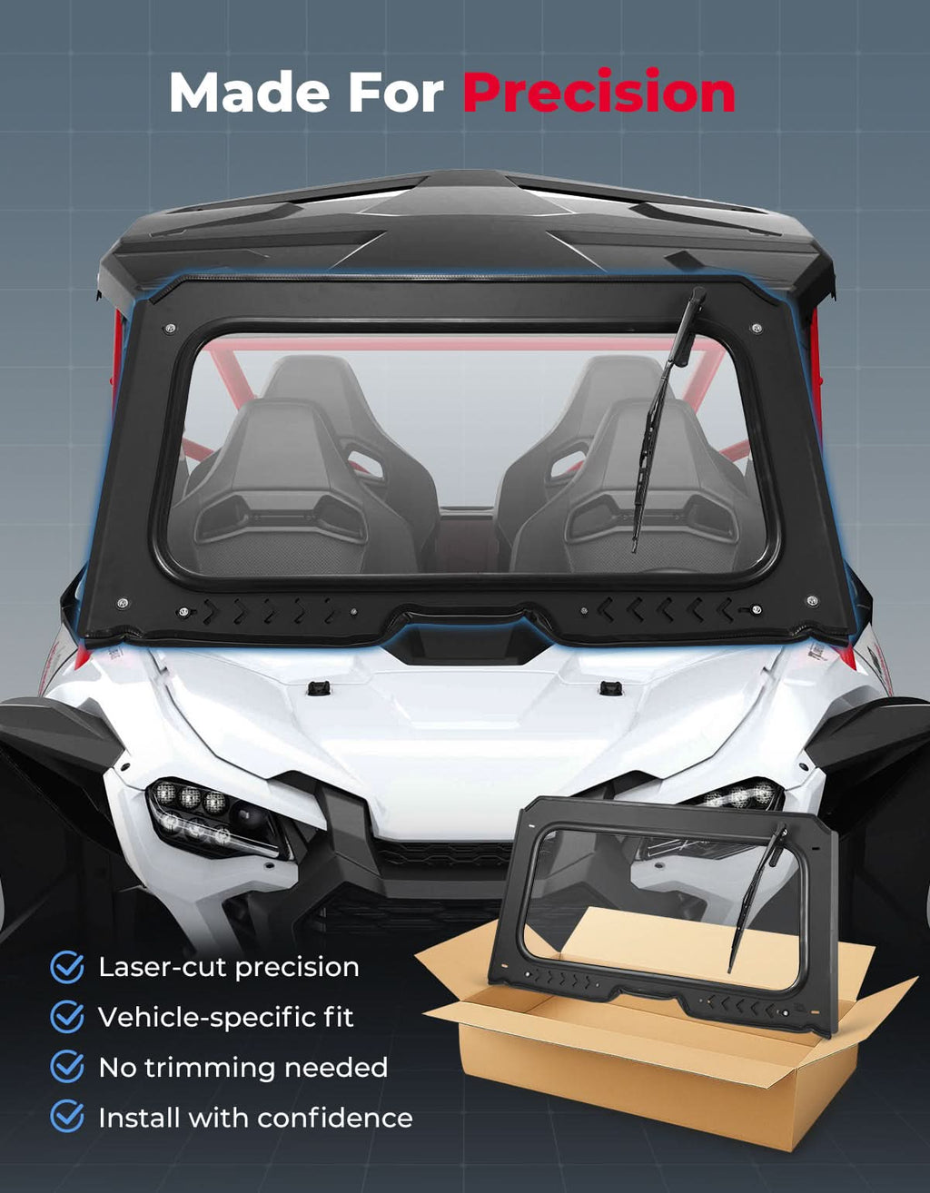 8MM Glass Windshield with Wiper for Honda Talon 1000 – fits Honda Talon 1000X (view 7)