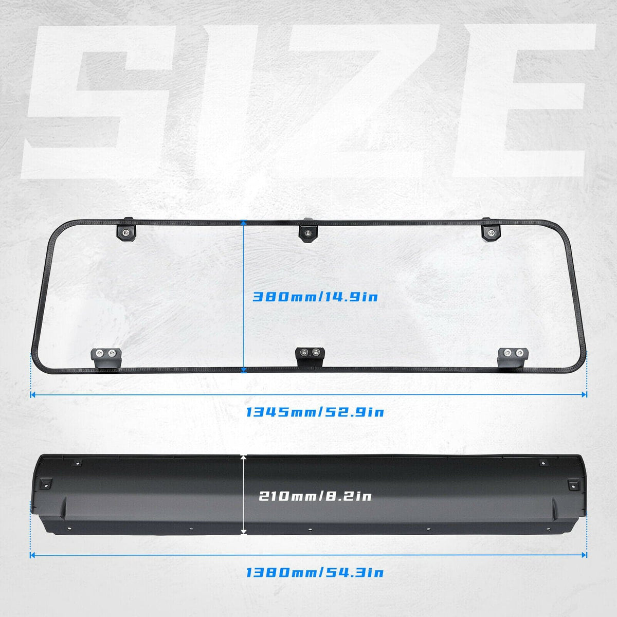 Rear Windshield Clear for Polaris General 1000 / 4 2016-2026 – fits Polaris General XP 4 1000 (view 8)