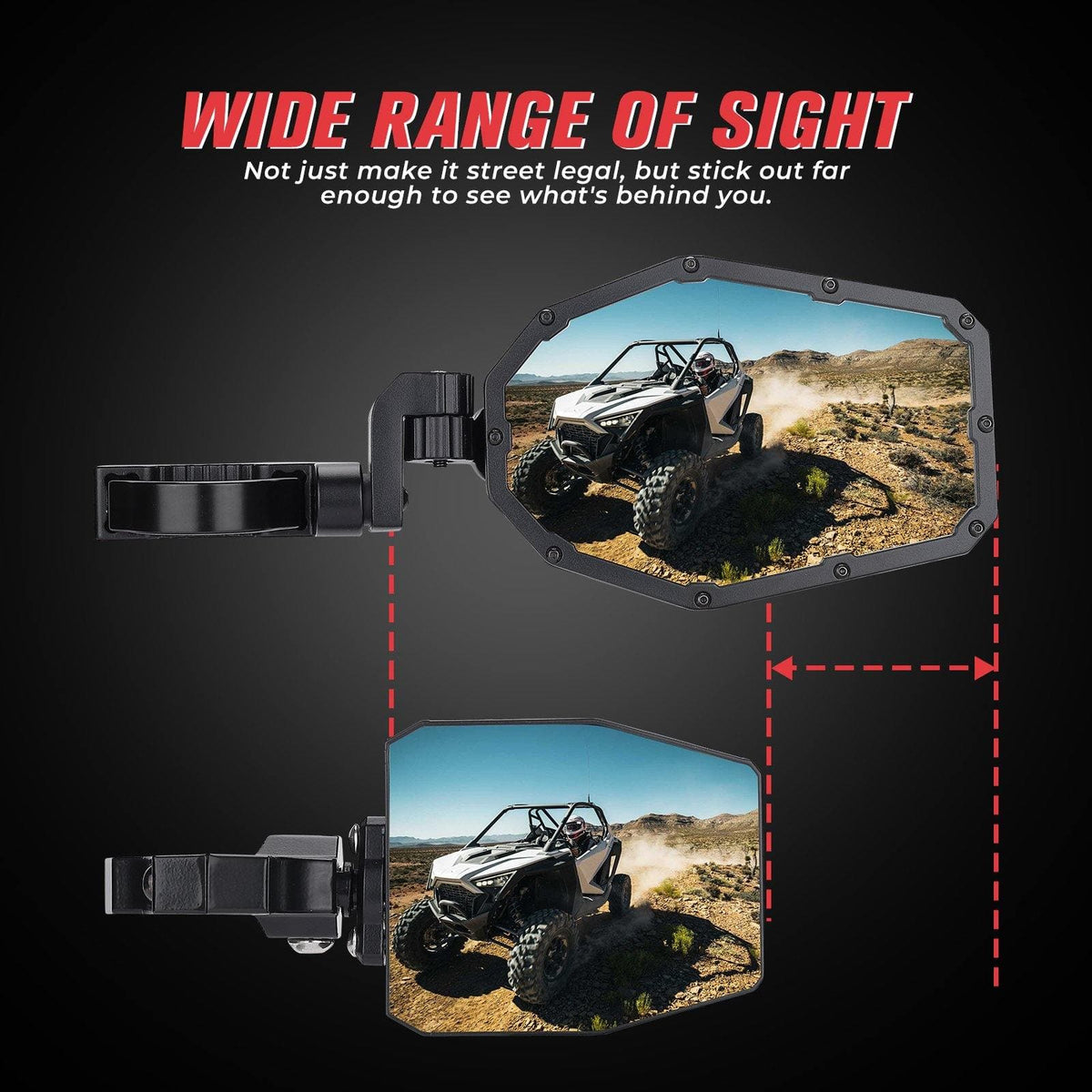 Mirrors with LED Turn Signal Lights(New Design) Compatible With Polaris Ranger – fits Polaris Ranger (view 6)