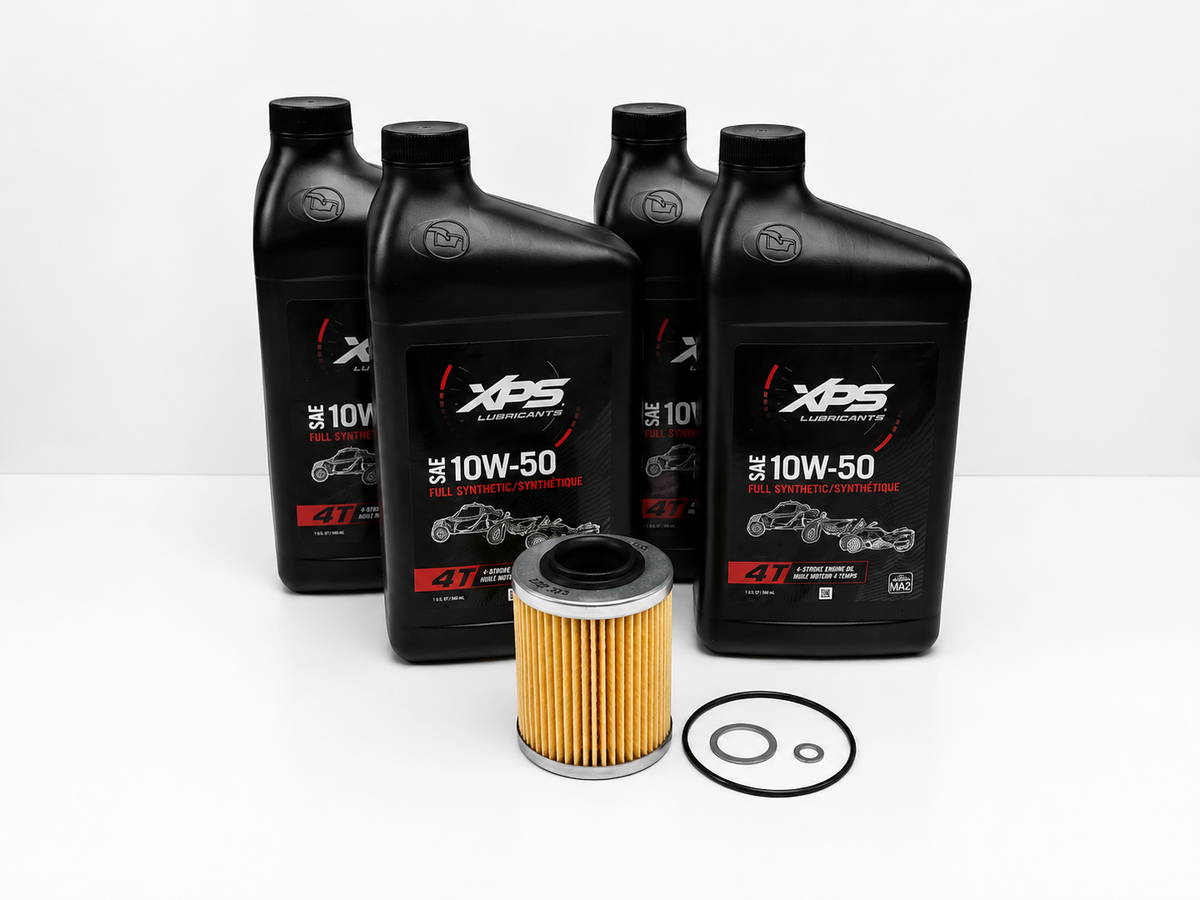 2017-2023 Can-Am Maverick X3 OEM 10W-50 Full Synthetic Oil Change Kit 9779503