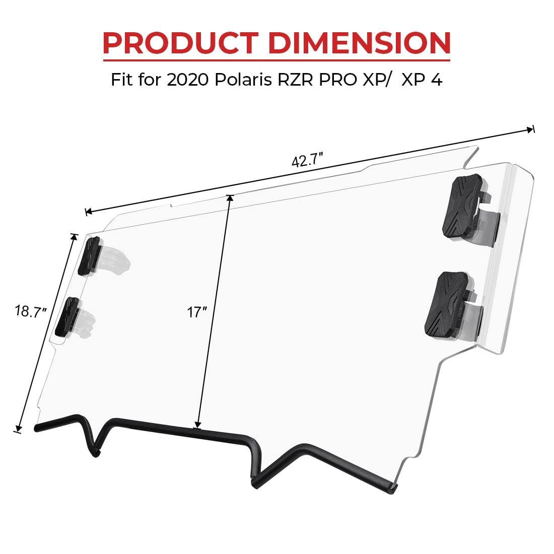 UTV Half Windshield for Polaris RZR PRO XP / XP 4 – fits Polaris RZR Pro XP 4 (view 8)