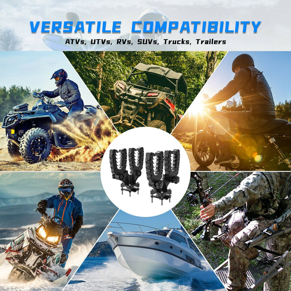 UTV ATV Double U-bracket Mount Grip
