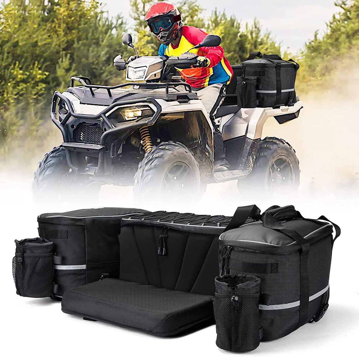 ATV 59L Rear Cargo Bag for Polaris Sportsman Rancher Fourtrax Outlander