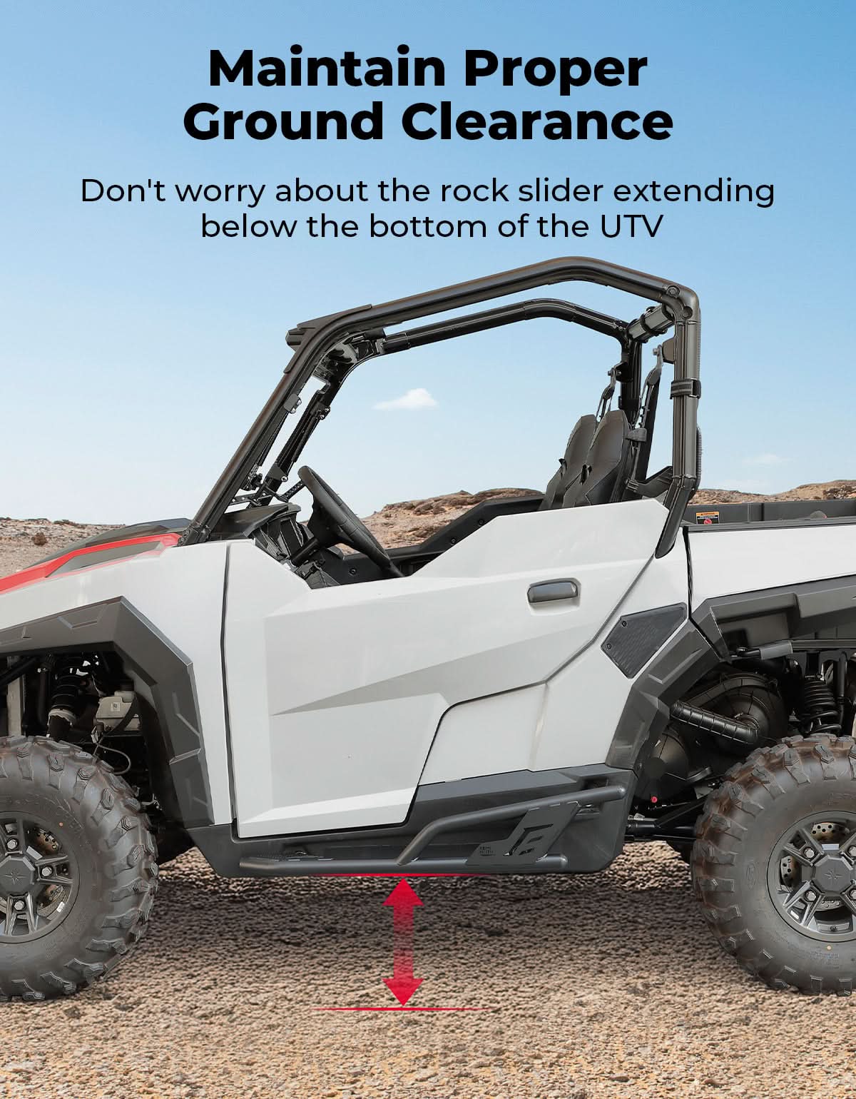 UTV Rock Sliders Nerf Bar for Polaris General 1000/ General XP 1000, 2016-2026 – fits Polaris General XP 1000 (view 7)