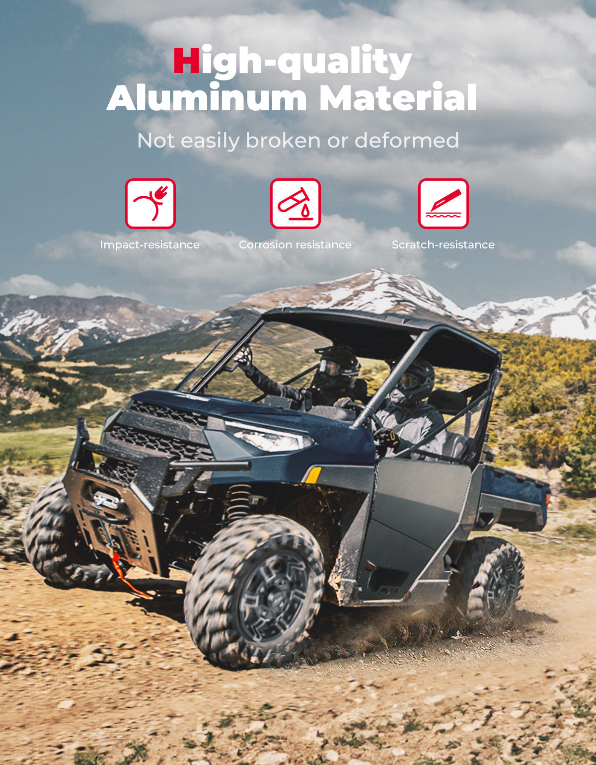 UTV Aluminum Half Doors for Polaris Ranger XP 1000 2018-2026 – fits Polaris Ranger XP 1000 (view 4)