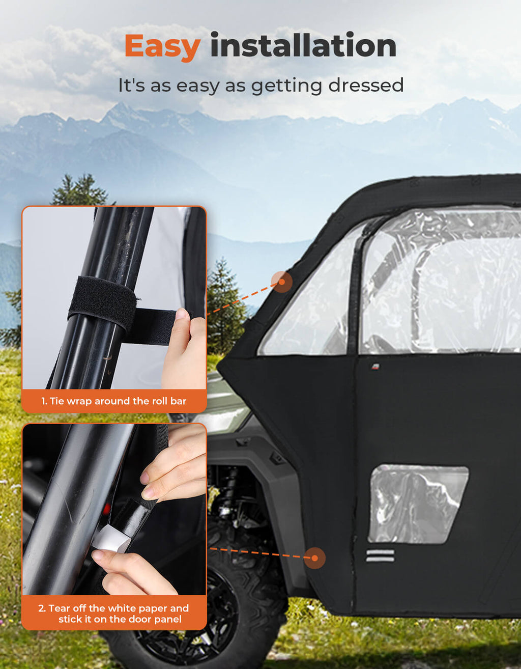 Soft Cab Enclosure Doors for Can-Am Defender Max HD10|9|8|7 – fits Can-Am Defender MAX HD9