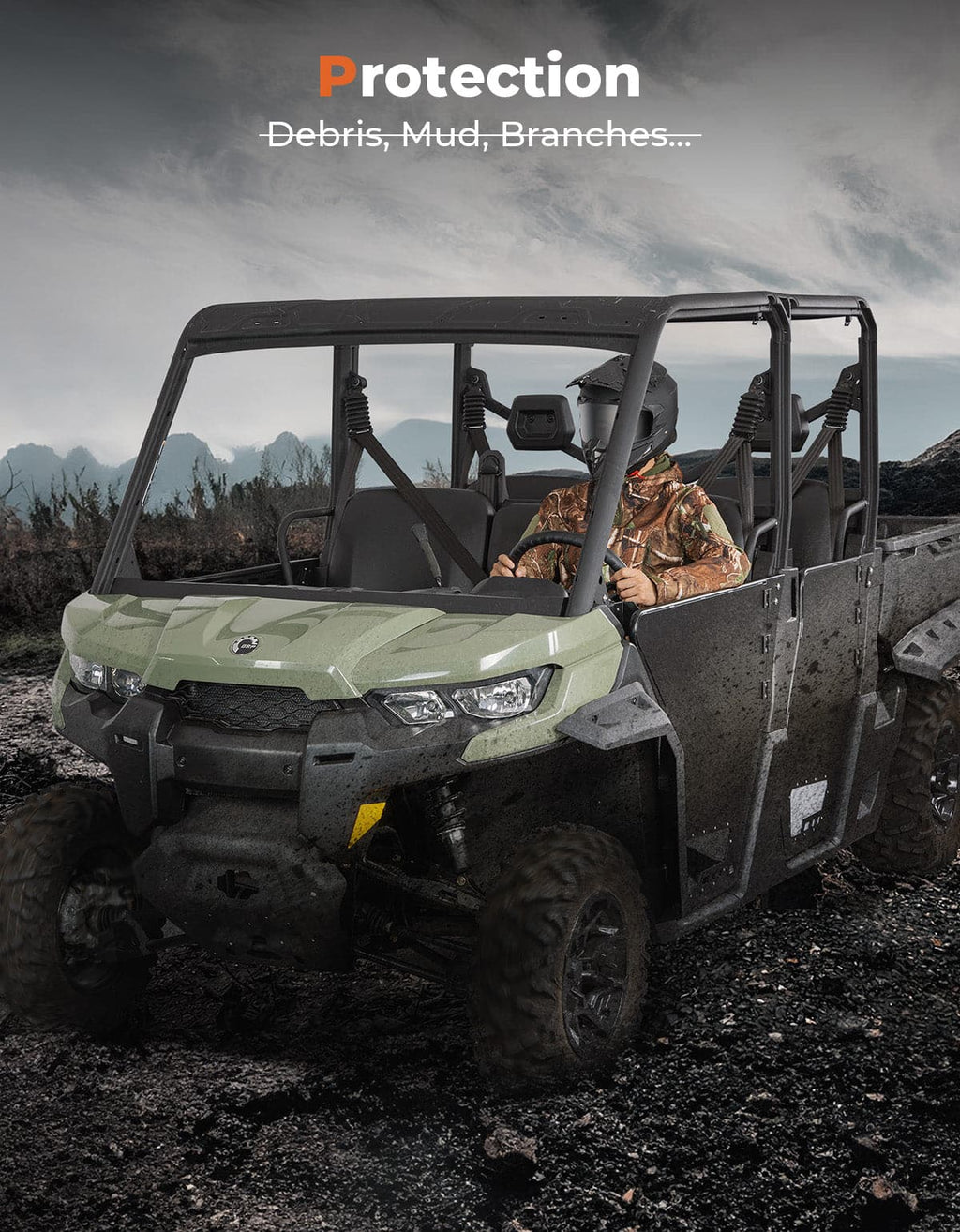 UTV Aluminum Half Doors for Can-Am Defender MAX – fits Can-Am Defender MAX HD8