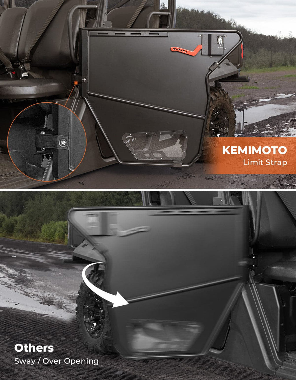 UTV Aluminum Half Doors for Can-Am Defender MAX – fits Can-Am Defender MAX HD10 (view 5)