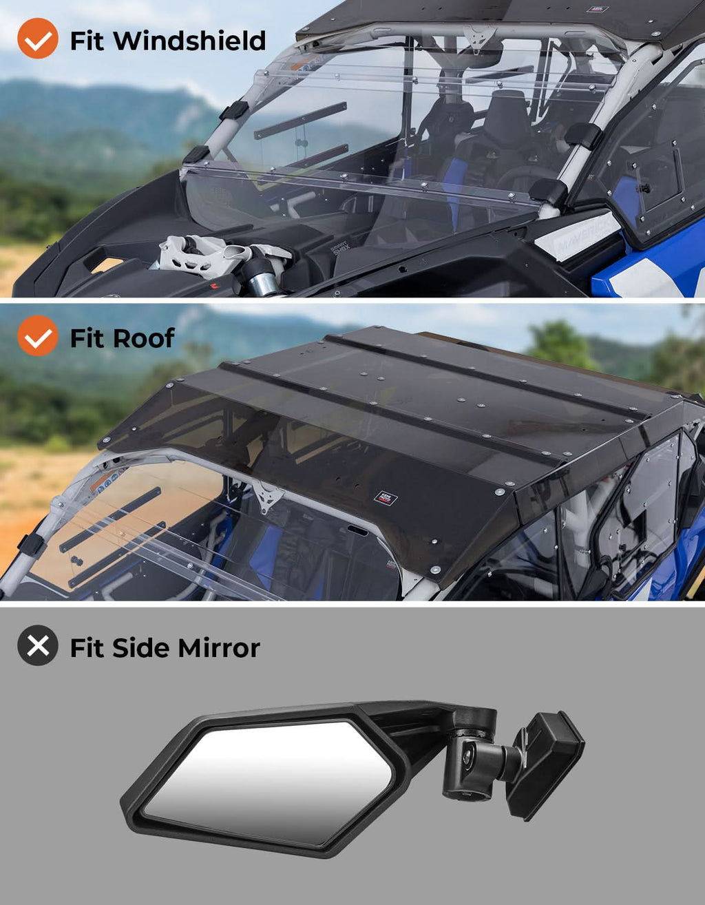Ventilated Hard Upper Doors for Can-Am Maverick X3 MAX – fits Can-Am Maverick X3 MAX (view 6)