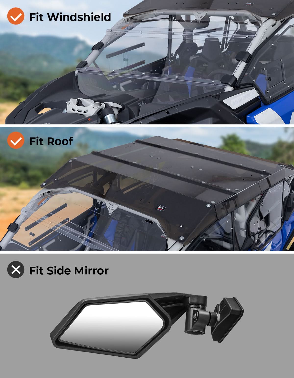 Ventilated Hard Upper Doors for Can-Am Maverick X3 MAX – fits Can-Am Maverick X3 MAX (view 6)