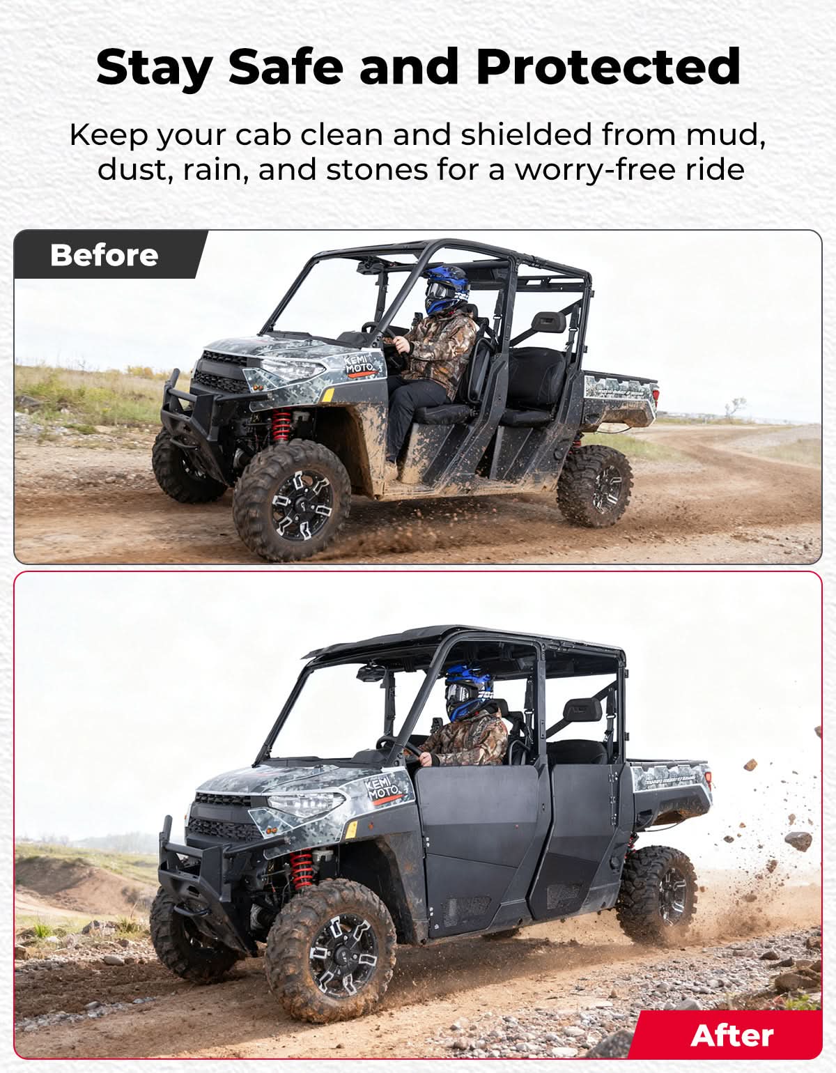 Aluminum Half Doors for Polaris Ranger Crew XP 1000 (2019-2026) – fits Polaris Ranger Crew XP 1000 (view 3)