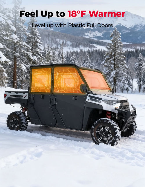 2-in-1 Convertible UTV Doors with Vented Window for Polaris Ranger Crew XP 1000 (2019-2026), Complete 4-Door Set
