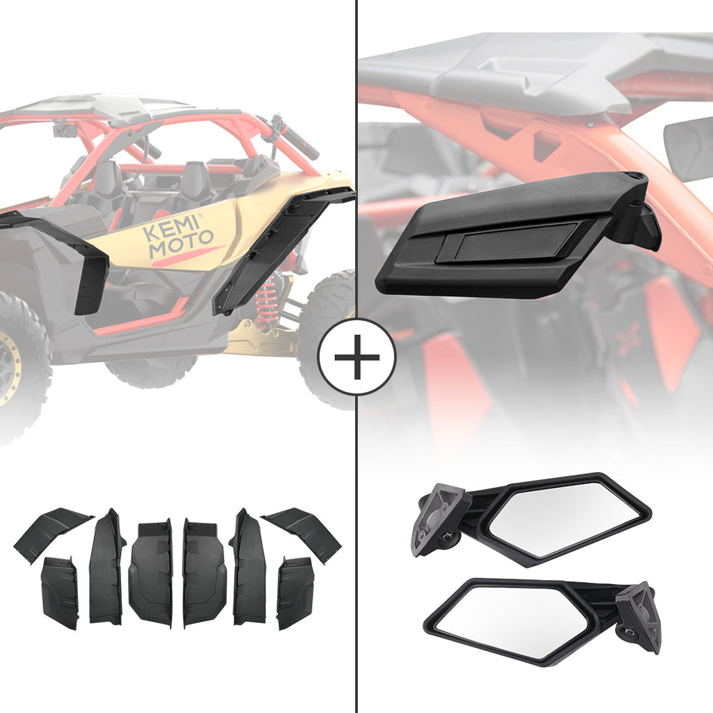 Extended Fender Flares & Side Mirrors for Can-Am Maverick X3 – fits Can-Am Maverick X3 2-Seat
