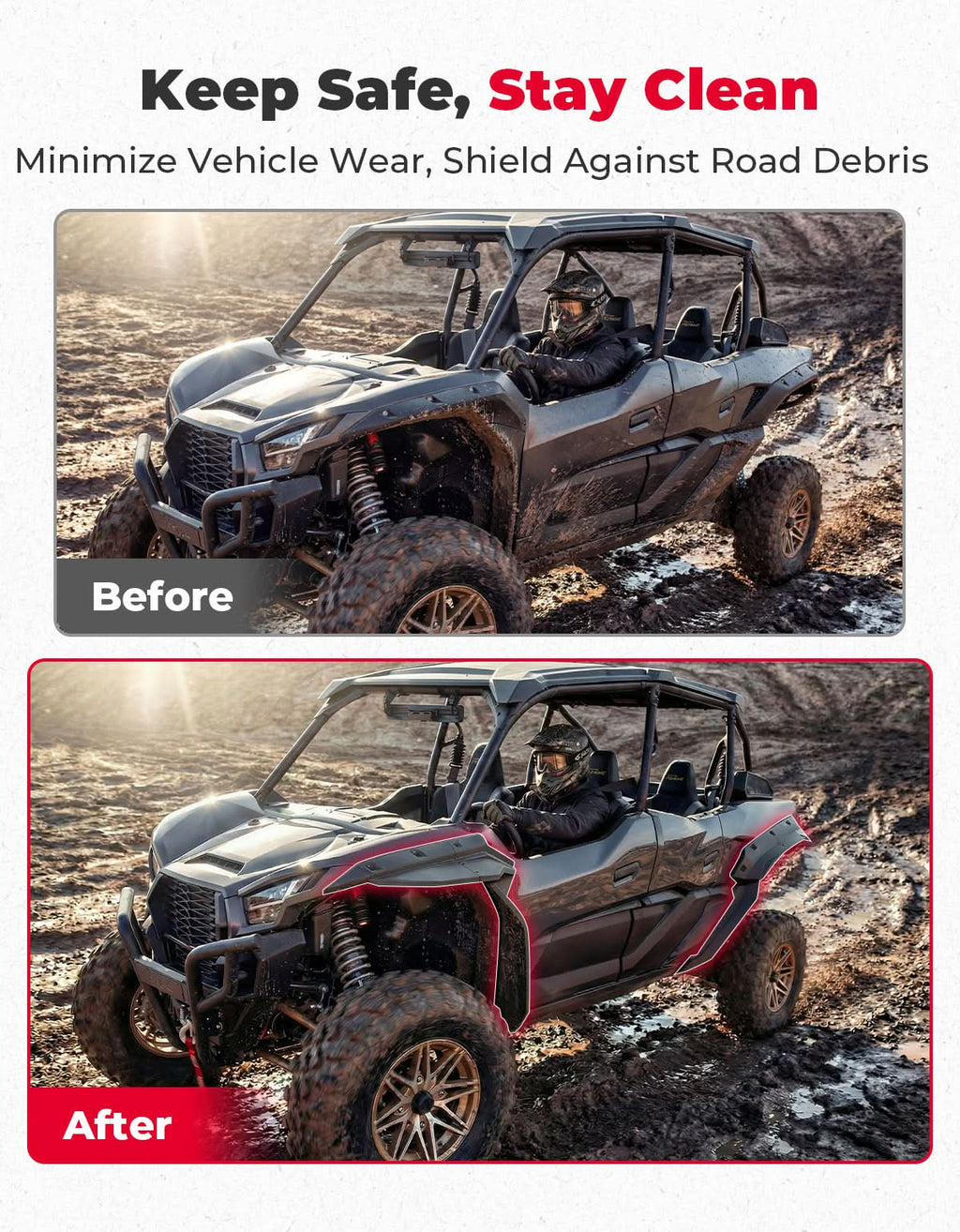 XXL Fender Flares for Kawasaki Teryx KRX4 1000 – fits Kawasaki Teryx KRX4 1000 (view 2)