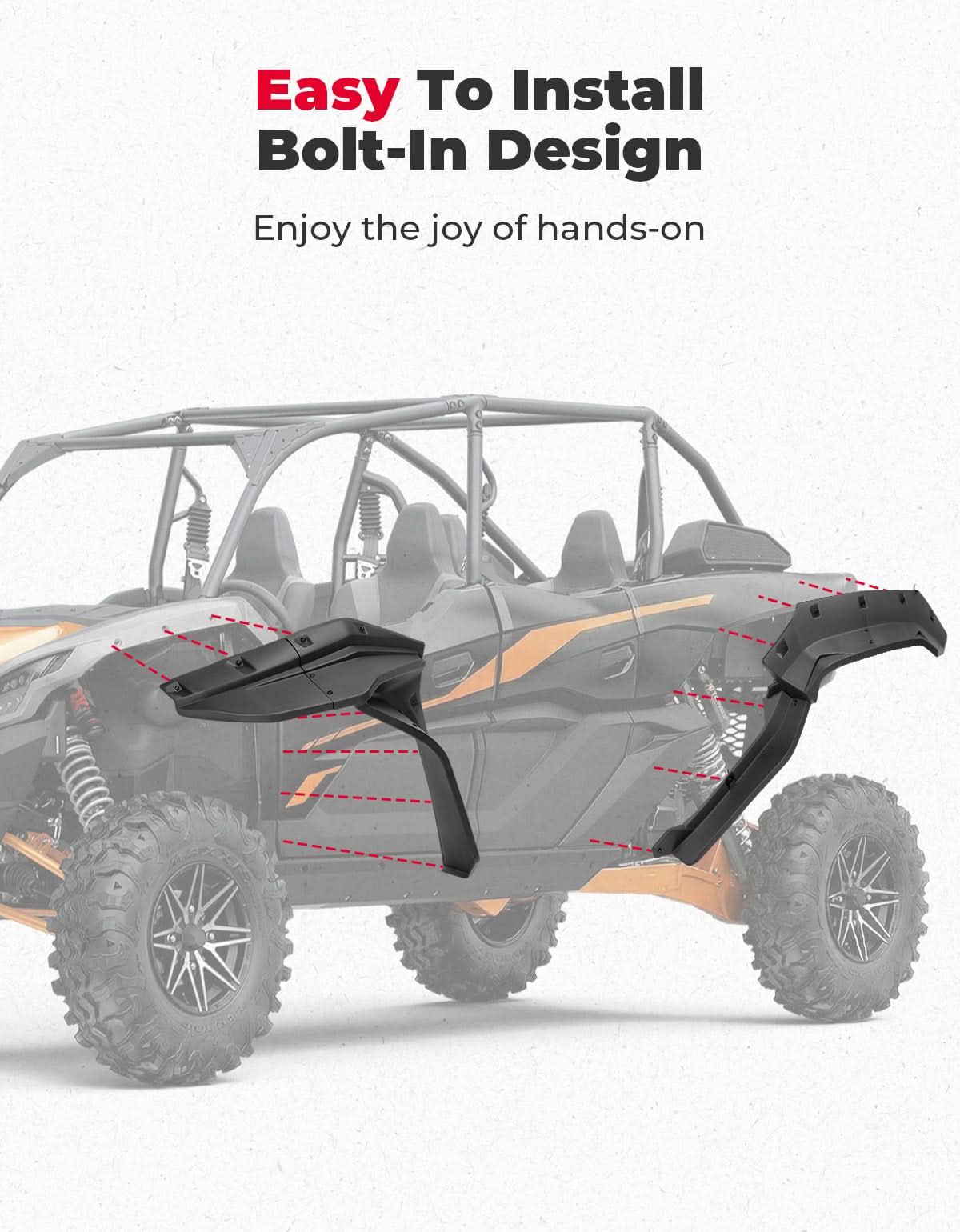 XXL Fender Flares for Kawasaki Teryx KRX4 1000 – fits Kawasaki Teryx KRX4 1000 (view 7)