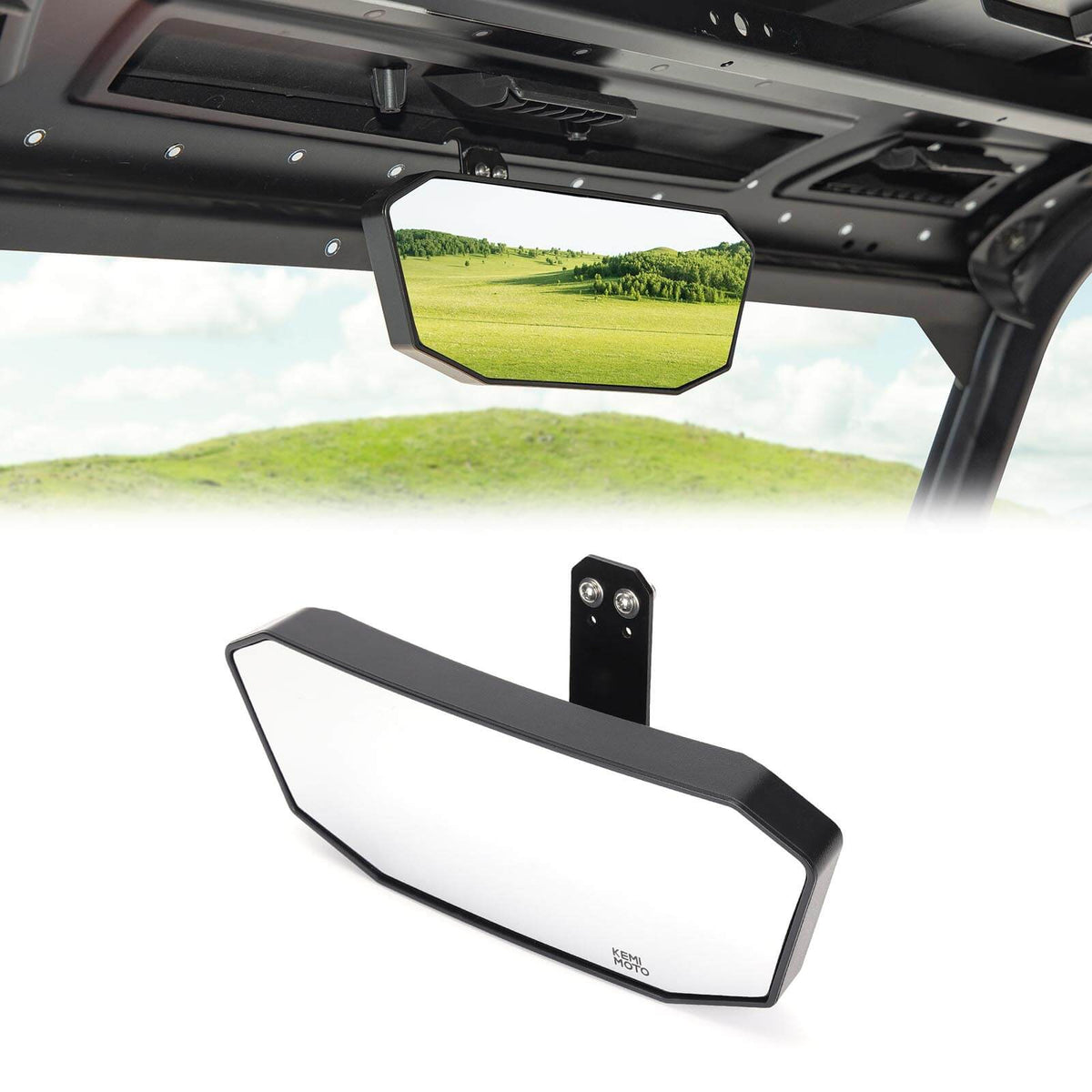 Rear View Mirror & 2" Tie Down Anchors for Polaris Ranger