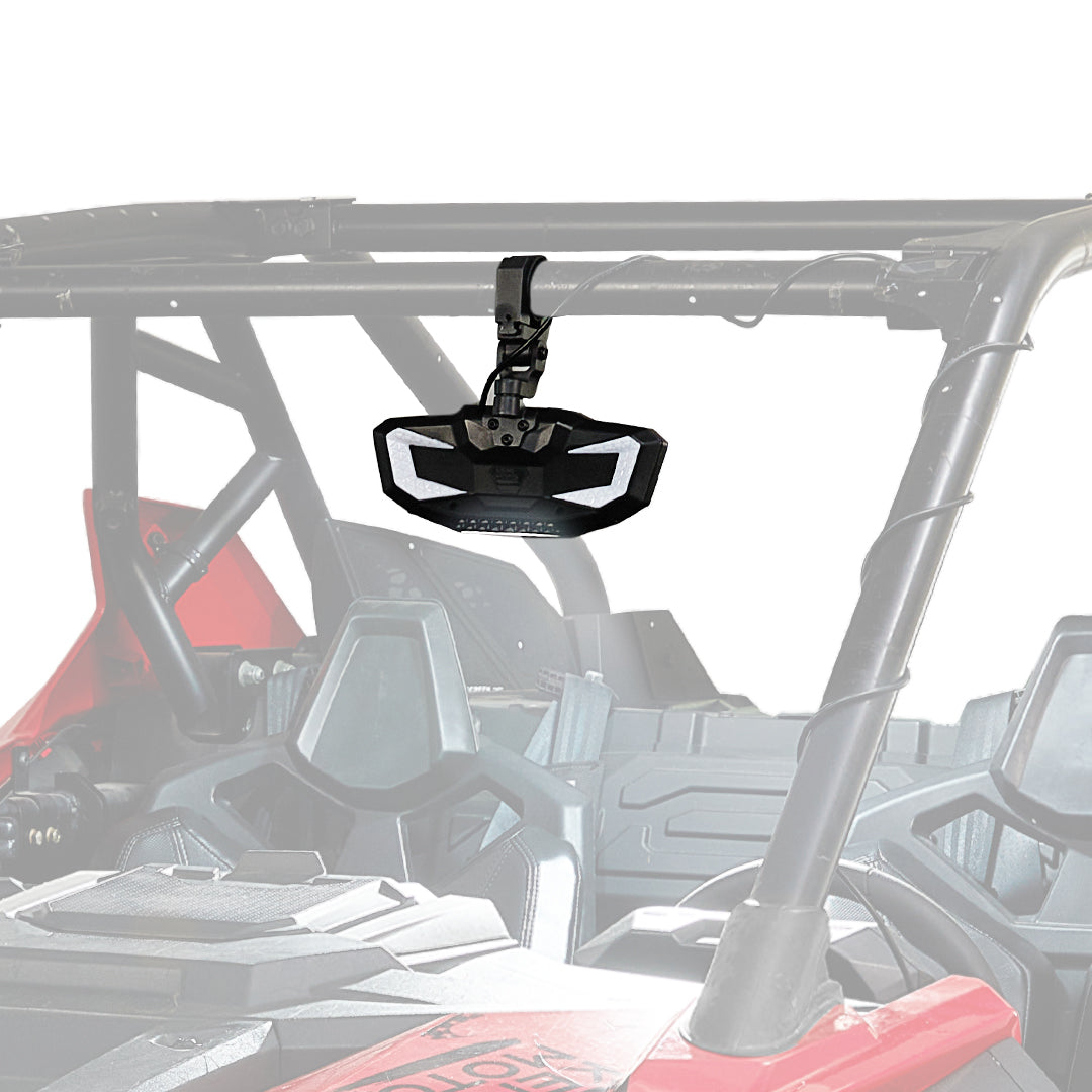 Rear View Mirror with Light Built-in Rechargeable Battery for 1.65" -2" Roll Bar