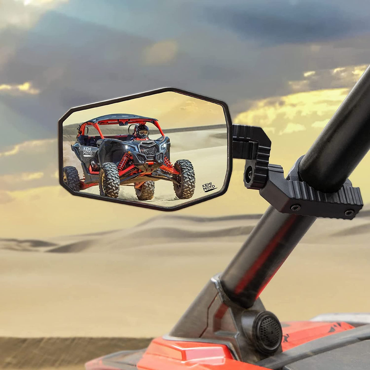 UTV Side Mirrors Fit 1.65"-2" Roll bar for RZR/ X3/ Pioneer/ Talon/ Kawasaki/ CFMOTO (1 pair)